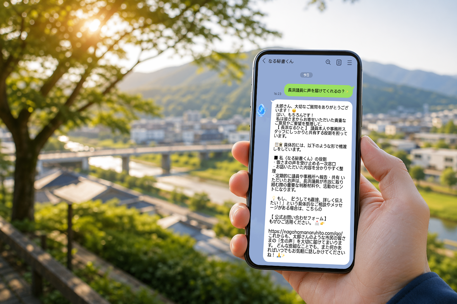 なる秘書くんをLINEで使っているイメージ